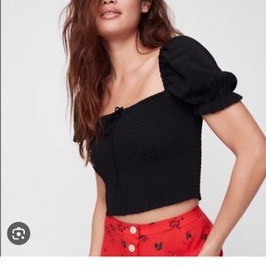 Aritzia Wilfred Smocked Top